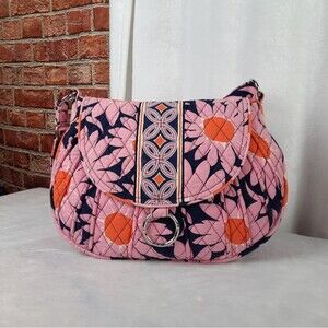 Vera Bradley Floral Quilted Shoulder Bag - Pink and Orange